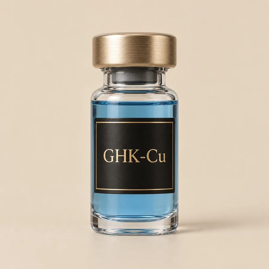 Vial ilustrativo de GHK-Cu
