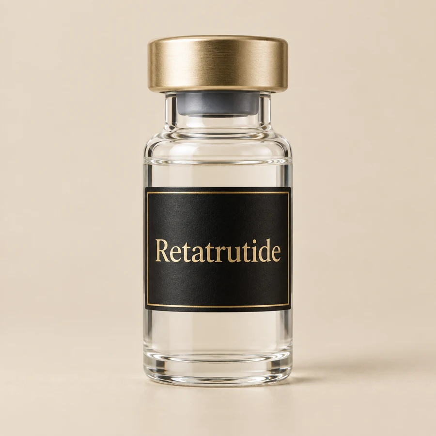Vial ilustrativo de Retatrutide · R3T